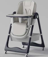 Table à manger pour enfants 2024, best-seller, avec coussin moelleux / Chaise haute pour bébé avec ceinture de sécurité 5 points et repose-pieds à 3 positions