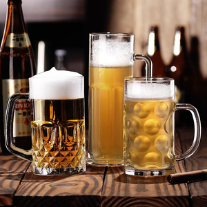 Verres à <span class=keywords><strong>bière</strong></span> modernes Vasos <span class=keywords><strong>1L</strong></span>, style allemand épaissi avec motif gaufré, personnalisables pour bar et hommes - Product Image 1