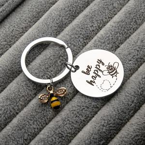 Llaveros Bee Happy para Maestros, Regalos Ideales para el Día del Maestro, Llavero de Abeja de Acero Inoxidable - Product Image 5