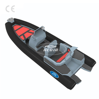 Bateau semi-rigide RHIB 650 de 21 pi (6,5 m) avec coque en aluminium Hypalon, bateau de luxe à fond rigide de 6 m, bateau pneumatique semi-rigide sportif