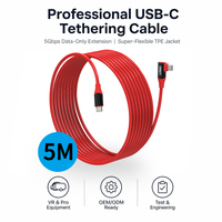 Câble d'extension USB Type C 5M 5 Gbps, transfert de données haute vitesse 5 Gbps à faible latence, cordon TPE flexible, VR, industriel, médical, vente en gros