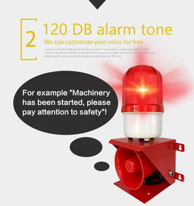 Còi Báo Động Công Nghiệp 12V 24V 220V Còi Báo Động Khẩn Cấp Âm Thanh Và Ánh Sáng Đèn <span class=keywords><strong>LED</strong></span> Nhấp Nháy Màu Đỏ Có Điều Khiển Từ Xa - Product Image 2