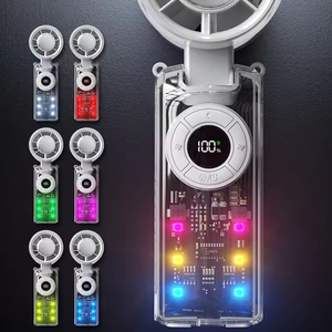 New Design Portable Wearable <b>Mini</b> <b>USB</b> <b>Fan</b> 4000mAh High Speed Adjustable Foldable Transparent Handheld Ice Compression <b>Fan</b> - Product Image 5