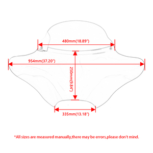 ハーレー/ホンダ/ヤマハ/スズキ クルーザー 1990-2020年モデル用 オートバイ ユニバーサル バットウィング フェアリング ウィンドシールド付き - Product Image 3