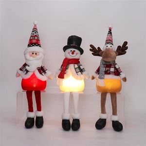 Jouets en peluche lumineux de Noël fantaisistes, 3 pièces, Père Noël, bonhomme de neige, renne, décoration festive pour la maison - Product Image 5