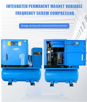 Compresseur à vis industriel 15KW haute pression 16 bars, compresseur d'air à vis combiné avec réservoir et sécheur