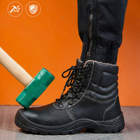Bottes de travail résistantes au froid d'hiver avec doublure en polaire épaisse, tige en microfibre, chaussures de sécurité résistantes à la chaleur pour les chantiers de construction et l'exploitation minière
