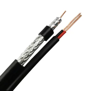 Kabel komunikasi RG6 + 18AWG Copper CCA/Bare Copper RG6 dengan kabel listrik