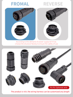 Conector de Alimentación y Señal Tipo Bayoneta Tamaño C 13/16 27UNS, Impermeable IP67, 2 3 4 5 6 7 8 9 12 14 18 Pines, Cable de PVC de 1M 2M 5M