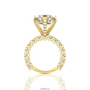 Anillos de Oro para Mujer, Anillo de Diamante Sintético (cultivado en Laboratorio) Redondo de Lujo de Vietnam, 10 mm (Oro Blanco de 18K) - Product Image 3