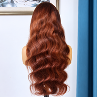 Perruque Lace Front HD 13x6 Marron Rougeâtre Cheveux Humains Ondulés Sans Colle Pré-Pluckée Ligne de Cheveux Naturelle Colorée pour Femmes 210%