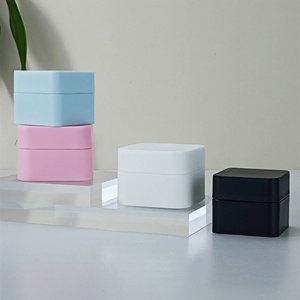 Custom Round Blaclk White Blue pink Square <b>Plastic</b> Cosmetics Containers Body Cream <b>Jar</b> Empty <b>Plastic</b> <b>Jars</b> for Skin Care - Product Image 1
