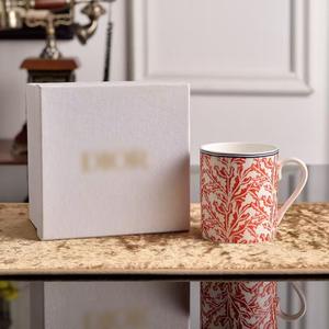 D Home Red Coral Series Bone China Glaze Color Dinner <b>Plate</b> Simple <b>Steak</b> <b>Plate</b> Coffee Cup and Saucer Combination suit Gift Box - Product Image 4