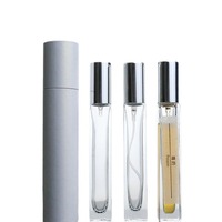 Flacons de parfum miniatures personnalisés en verre carré de luxe portables de 8 ml et 10 ml avec gravure, emballage personnalisé et impression de logo
