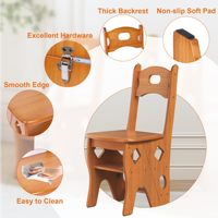 Meubles de salon de chaise d'escalier en bois pliables portables avec support d'affichage d'échelle de bibliothèque pour le décor de stockage de chambre à coucher