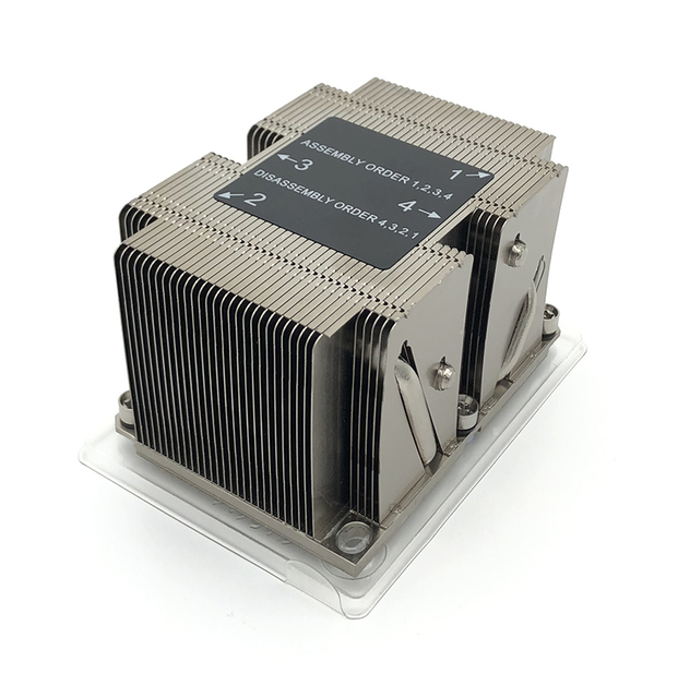 195W 2U Aluminum Fin CPU Radiator 4 Heat Pipe Passive CPU Cooler Copper Bottom Platform Universal Processor Model SU1UR81