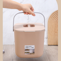 Poubelle de cuisine de bureau en plastique à double compartiment pour séparation des déchets secs et humides avec couvercle – Vente en gros
