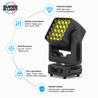 25 projecteurs Wash à tête mobile double face 15W RGBW 4-en-1 DMX RDM pour éclairage de scène, discothèque et spectacle
