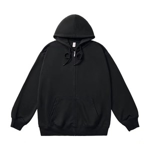 Fabricants <span class=keywords><strong>de</strong></span> vêtements, sweat-shirt à capuche zippé simple en couleur unie, nouvelle collection printemps-automne, 600g, manches longues, haut cardigan - Product Image 1
