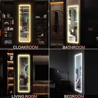 Miroir sur pied arqué en alliage d'aluminium avec éclairage LED intelligent, idéal pour dressing et salle de bain – Approvisionnement direct usine