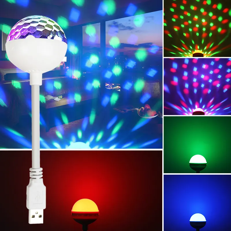 Miniiluminación láser con Usb para fiestas, luces Led estroboscópicas Rgb, RWGB, Control remoto LED, 3W