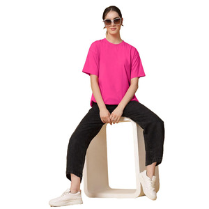 T-shirts personnalisés à col rond, coupe ajustée, style streetwear, hauts féminins, style classique, manches courtes, tissu respirant, tricoté - Product Image 6