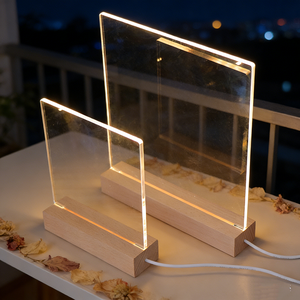 Veilleuse USB en acrylique, lampes LED de nuit, supports de lampe de différentes tailles, lampe en bois artisanale, support de lampe en bois, panneau lumineux en acrylique, décoration d'intérieur - Product Image 1