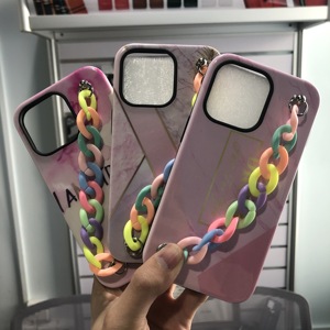 สร้อยข้อมือหรูหรากันกระแทกสายโซ่สายคล้องข้อมือเคสโทรศัพท์มือถือสำหรับ <span class=keywords><strong>Iphone</strong></span> 13 12 <span class=keywords><strong>11</strong></span> Pro Cover - Product Image 4