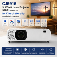 Projecteur laser 3LCD 4K CJ5915 5200 lumens pour la liturgie religieuse avec haut-parleur intégré