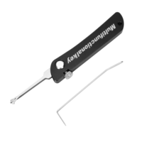 HUANYU Kit de crochetage à crochet unique essentiel en acier inoxydable pour machine à tailler les clés, outil de serrurier gravé au laser blanc/noir