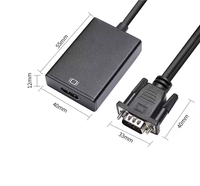 Adaptateur VGA mâle vers HD femelle avec câble audio 3,5 mm et câble de charge USB, câble convertisseur VGA vers HDTV