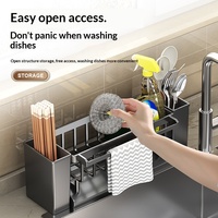 YOTO Égouttoir à éponge en plastique pour évier, support de rangement autoportant pour détergent, panier de drainage, étagère de rangement multifonctionnelle pour cuisine