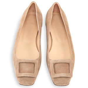 Manifattura customedbultimate Design alla moda da donna Slip on <span class=keywords><strong>pelle</strong></span> scamosciata <span class=keywords><strong>ballerine</strong></span> piane con fibbia a punta quadrata taglie forti - Product Image 3
