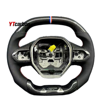 Volant de course personnalisé en fibre de carbone véritable YTcarbon pour accessoires intérieurs de voiture 208 E208 308 E308 408 E408 508 E508