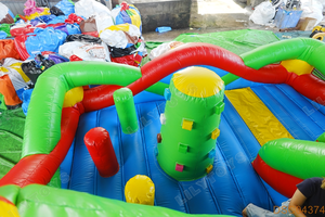 Parque de trampolín inflable grande, Castillo de salto al aire libre con Pared de escalada de obstáculos, <span class=keywords><strong>casa</strong></span> de rebote para niños - Product Image 3