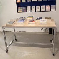 Table de bureau mobile pliable en bois, robuste et amovible, au design simple et moderne, idéale pour les librairies et bibliothèques