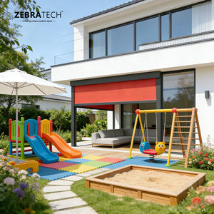 Stores verticaux motorisés électriques imperméables à fermeture éclair, certifiés NFPA 701, en <span class=keywords><strong>tissu</strong></span> moderne horizontal pour grandes baies vitrées - Product Image 1