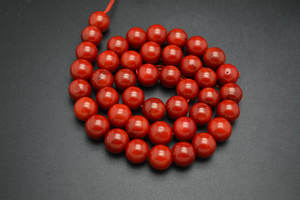 Perline Rotonde Sciolte <span class=keywords><strong>di</strong></span> Corallo <span class=keywords><strong>di</strong></span> <span class=keywords><strong>Mare</strong></span> Tinto <span class=keywords><strong>di</strong></span> Rosso - Product Image 3