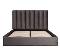Pouf de rangement moderne rembourré capitonné avec tête de lit douce taille Queen et cadre en plastique