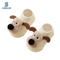 Chaussettes antidérapantes en coton tricotées 3D en peluche pour bébé, disponibles en OEM, confortables, pour tout-petits, avec motif animal de dessin animé