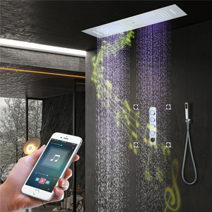 Hideep 36*12Inch Âm Nhạc <span class=keywords><strong>LED</strong></span> Mưa & Thác Đầu Vòi Hoa Sen Hiển Thị Nhiệt Độ Vòi Hoa Sen Van Tĩnh Nhiệt Vòi Hoa Sen - Product Image 1