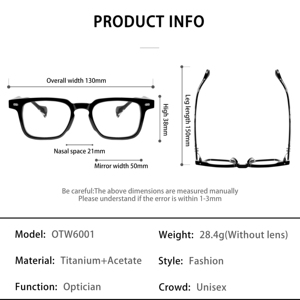 Okw6001 cao rõ ràng kính quang học Trọng lượng nhẹ bền hợp thời trang phong cách cổ điển unisex người đàn ông Phụ nữ cổ điển kính quang học khung - Product Image 6