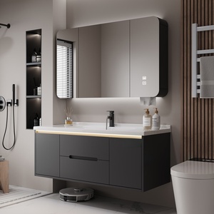 Modern minimalist bathroom cabinet smart mirror cabinet cream style washstand hand wash basin bathroom cabinet - Product Image 2