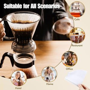 Filtres à café jetables de petite taille, filtres à café en papier pour cafetières à dosettes et à café moulu, adaptés aux cafetières professionnelles à usage unique - Product Image 5