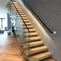 Escalier flottant sans poteaux, entièrement dissimulé dans le mur, escalier cantilever intérieur