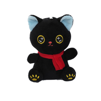 Jouet en peluche chat mignon, poupée chat en peluche Kawaii avec écharpe rouge, animal en peluche doux et moelleux, 3 couleurs, vente en gros, personnalisable