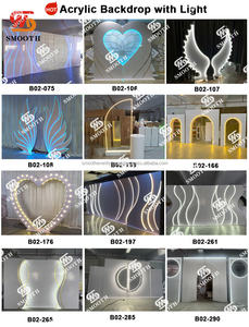 SMOOTH Factory Direct Blue Led PVC <b>Backdrop</b> <b>Stand</b> With Light Strip Wedding <b>Backdrop</b> Decoration For Events - Product Image 5