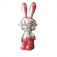 Nouvelle figurine de lapin en résine élégante, ornement sur pied électroplaqué, décoration d'intérieur Art Déco, cadeau de pendaison de crémaillère