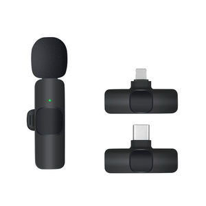 K9 Mini Không Dây Tie Microphone Lavalier Mic Cho <span class=keywords><strong>Iphone</strong></span> Android Điện Thoại Di Động 2.4G 2in1 Mic Clip Âm Thanh Video Ghi Âm Giảng Dạy TIKtok - Product Image 4
