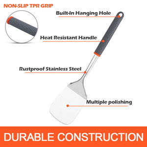 Juego de 19 Utensilios de Cocina de Acero Inoxidable Pulido Antiadherente - Product Image 1